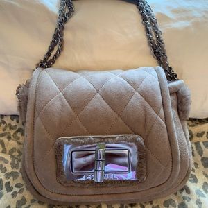 Vintage Chanel Suede & Fur Bag